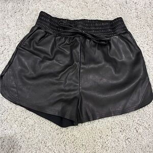 Olivaceous Black Faux Leather Shorts Womens Size Small